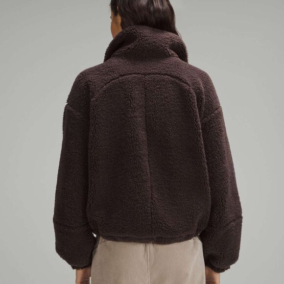 NWT Lululemon Cinchable Fleece Zip Up, Sz 6, Espresso - Picture 3 of 7